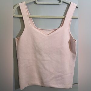 Elie Tahari Pink Sweetheart Neckline Tank Top